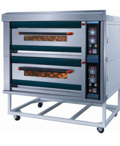Luxurious bakery electric oven commercial cake baking equipment,2 Decks 4 Trays ,380V50Hz,14.4Kw,CE,classic style,mechanical control