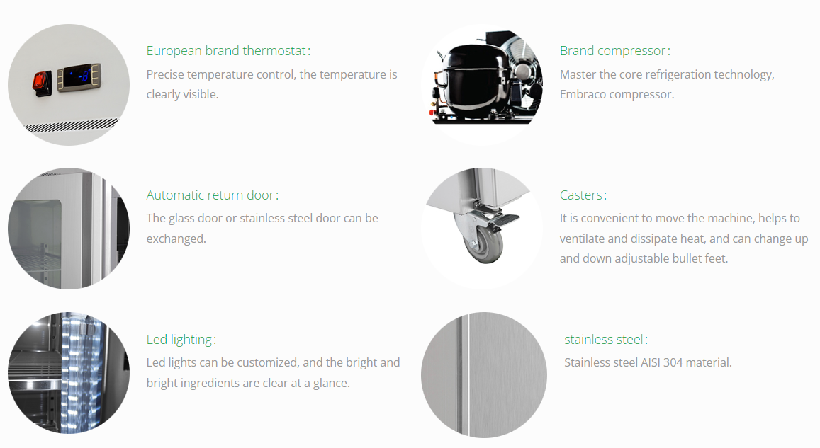 2 Doors Stainless Steel Commercial Kitchen Refrigerator(Good)