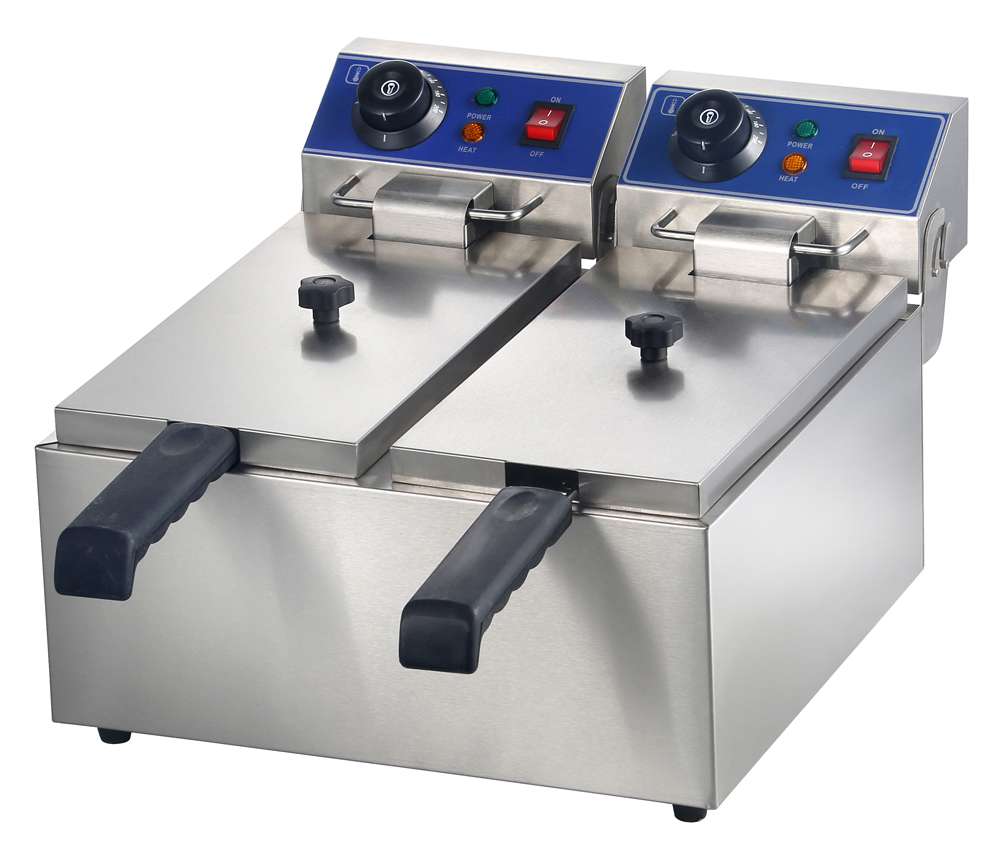 2 Tank Fryers Double Tanks Fryer Table Top Fryers 6+6L