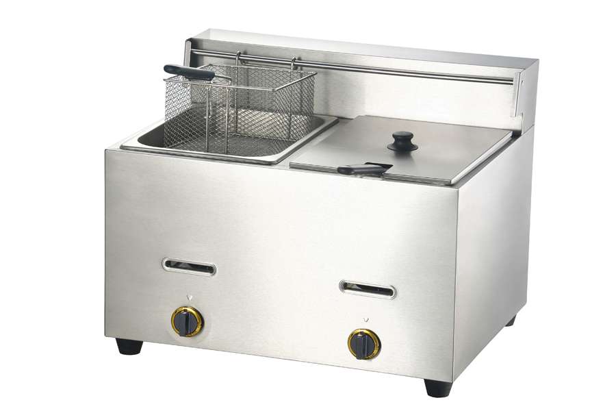 Double Tank Gas Fryer Restaurant 2 Tanks Fryer 10+10 Liters