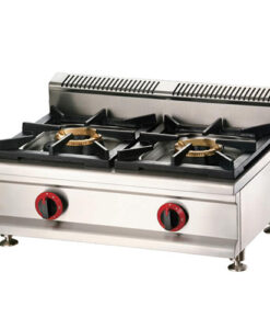 Two Burners Commercial Gas Stove With Splashback