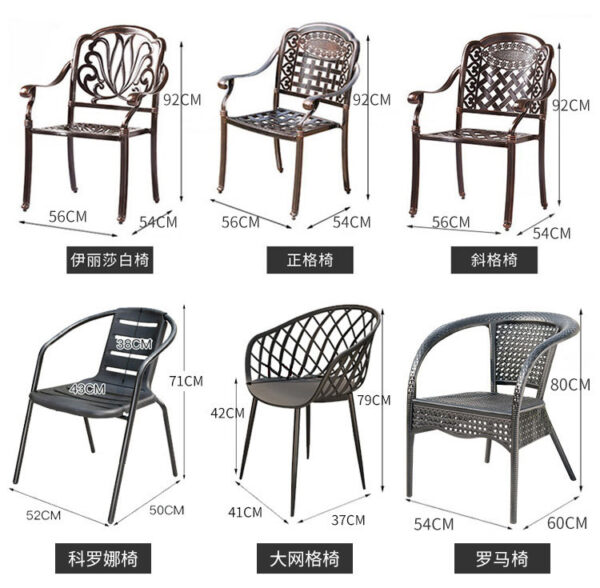 Commercial Patio Cast Aluminium Outdoor Barbecue Table and Chair
