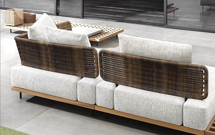 Villa Furniture Hotel Luxurious Patio Teak Wood Sofa 