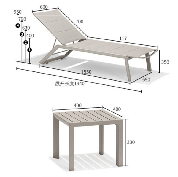 Commercial Outdoor Lounger Hotel Villa Patio Pool Beach Loungers