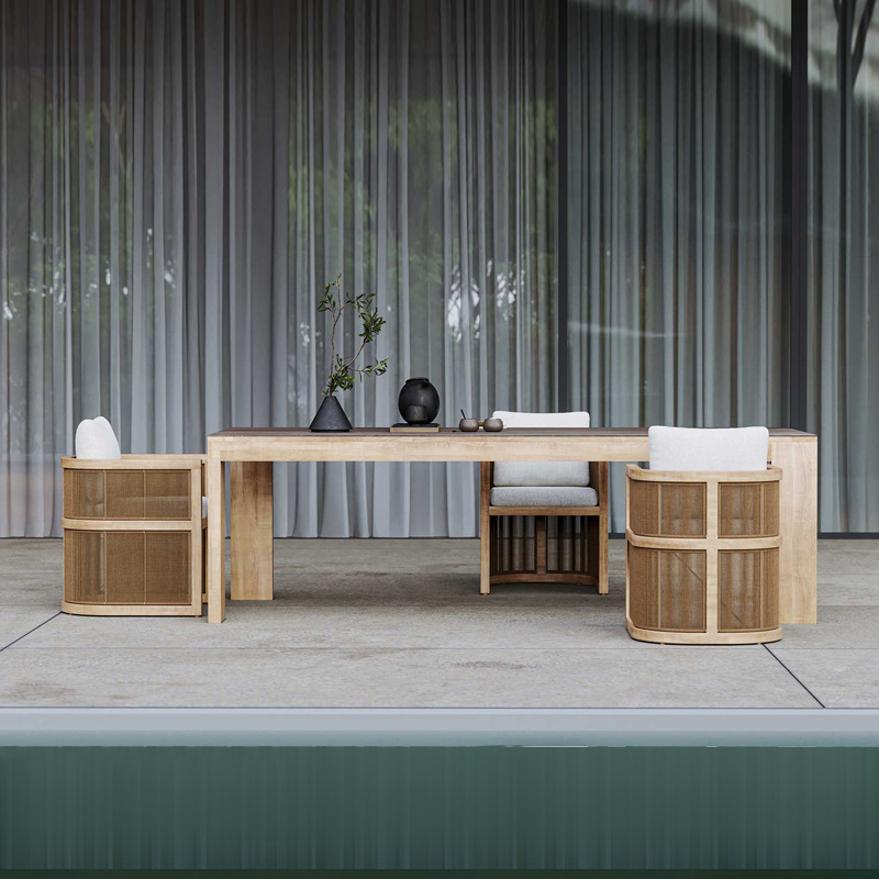Courtyard Table And Chair Hotel Villa Aluminium Outdoor Furniture