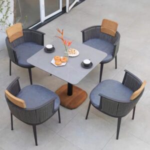 Garden Chair Villa Outdoor Furniture Set Balcony Patio Leisure Rattan Table And Chairs