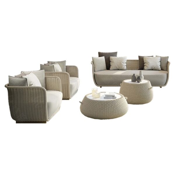 Hotel Furniture China Outdoor Rattan Sofa Villa Courtyard Table And Chair