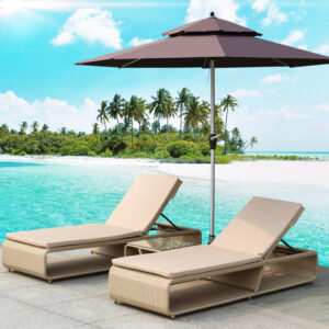 Hotel Outdoor Rattan Bed Villa Patio Pool Beach Loungers