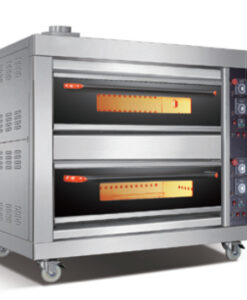Gas baking oven industrial bakery Machine commercial bread oven,2 deck 4 trays,220V/50Hz,mechanical control,double layers temper glass window