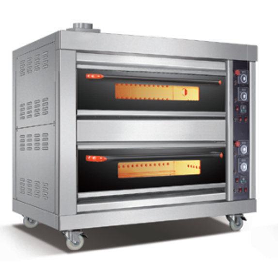 Gas baking oven industrial bakery Machine commercial bread oven,2 deck 4 trays,220V/50Hz,mechanical control,double layers temper glass window