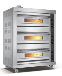Industrial oven for baking gas bread bakery equipment for sale,suitable for bakeries,restaurant,cafe,and commercial kitchen,3 layer 3 trays,220V,mechanical control,economic