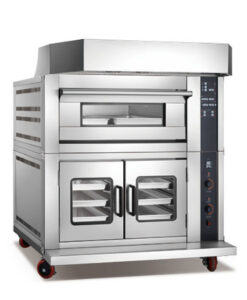 Industrial bakery equipment Rye bread bagel pretzel baking oven,electric 1 deck 2 trays oven+4 decks 8 trays proofer combined