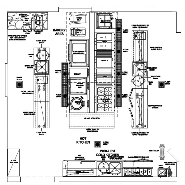 cooking area-Catering kitchen design Restaurant commercial kitchen layout