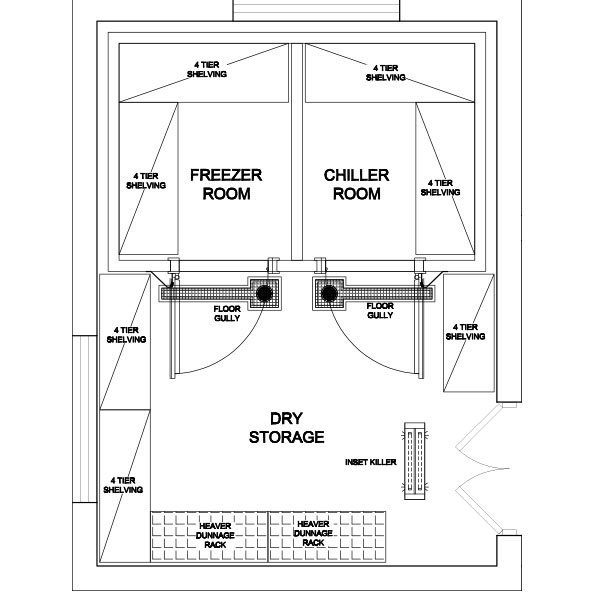 storage area-Catering kitchen design Restaurant commercial kitchen layout